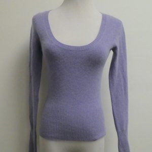 CHRISTOPHER FISCHER lavender scoop cashmere stretch sweater XS